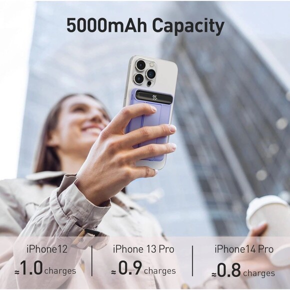 iWALK Magnetic Power Bank Adjustable Stand Purple Powerstand iPhone Prop NIB - Picture 5 of 9